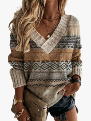 ADÈLE | PULL TRICOT PATCHWORK POUR FEMMES