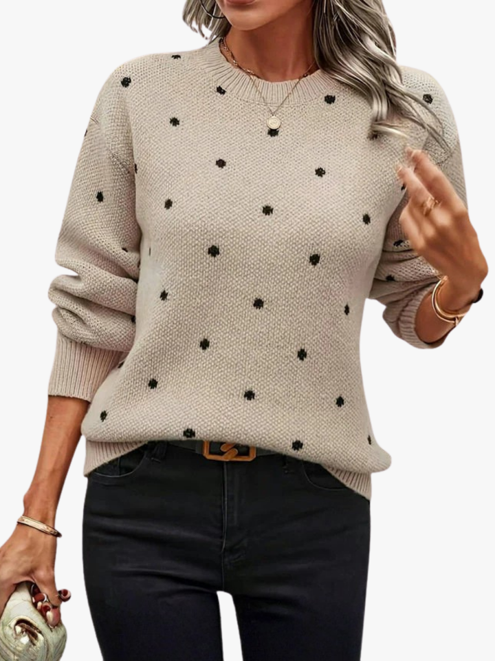 LÉONIE | PULL EN MAILLE À POIS POUR FEMME