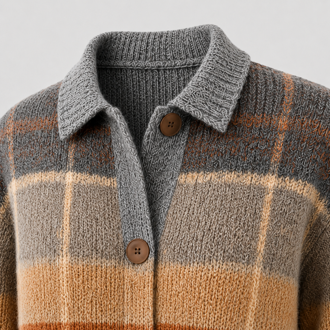 LIN MARINE| GILET À CARREAUX CHIC POUR FEMMES
