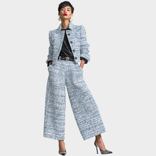 Clémence – Ensemble élégant à veste courte et pantalon large