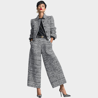 Clémence – Ensemble élégant à veste courte et pantalon large