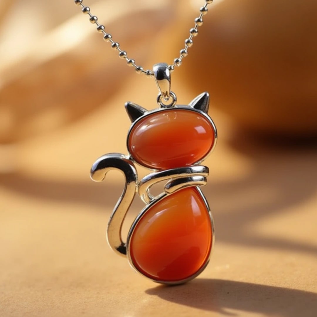 Éloïse | Collier Chat en Pierres et Cristaux