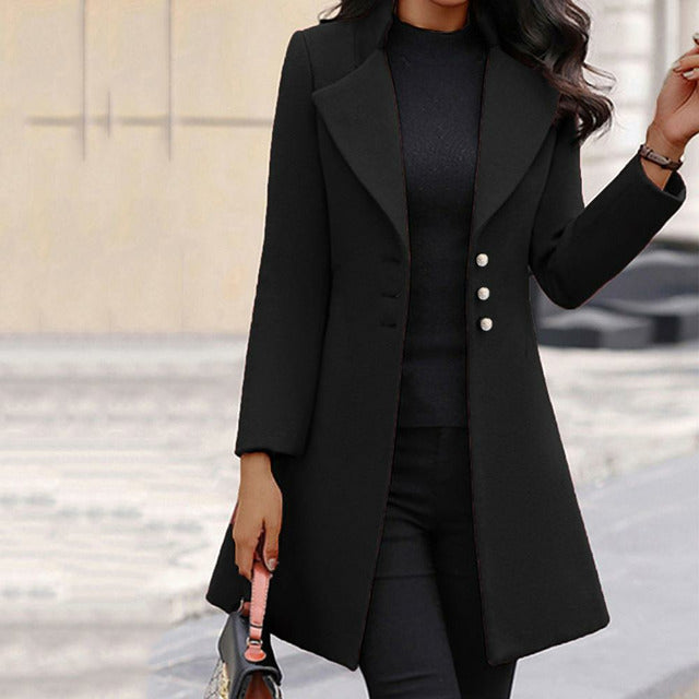 LIN MARINE | MANTEAU MÉLANGE DE LAINE POUR FEMMES