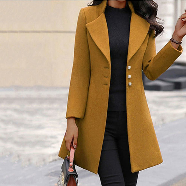 LIN MARINE | MANTEAU MÉLANGE DE LAINE POUR FEMMES