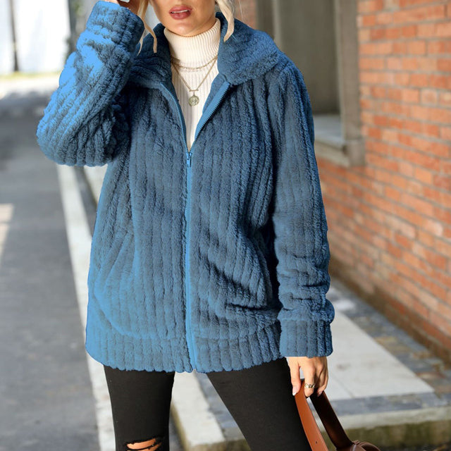 LIN MARINE| MANTEAU EN PELUCHE POUR FEMMES