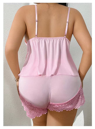 Ensemble de Pyjama en Cami avec Dentelle pour Femmes