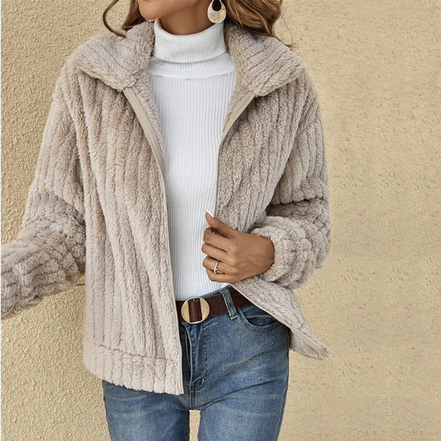 LIN MARINE| MANTEAU EN PELUCHE POUR FEMMES
