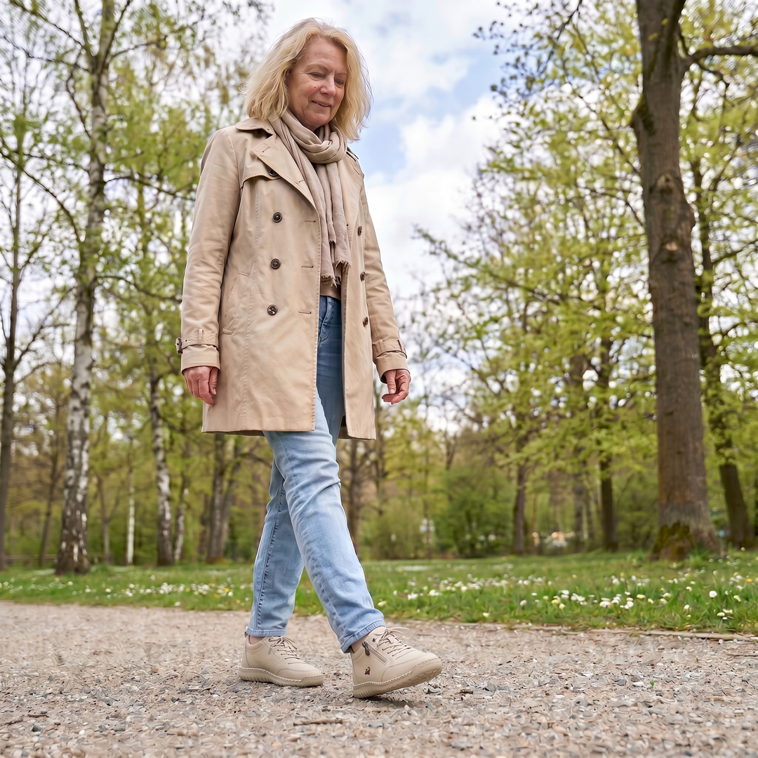 Mila – Baskets ultra-confortables pour marcher et rester debout longtemps avec fermeture zippée