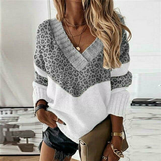 MADELEINE | PULL PATCHWORK IMPRIMÉ LÉOPARD POUR FEMMES