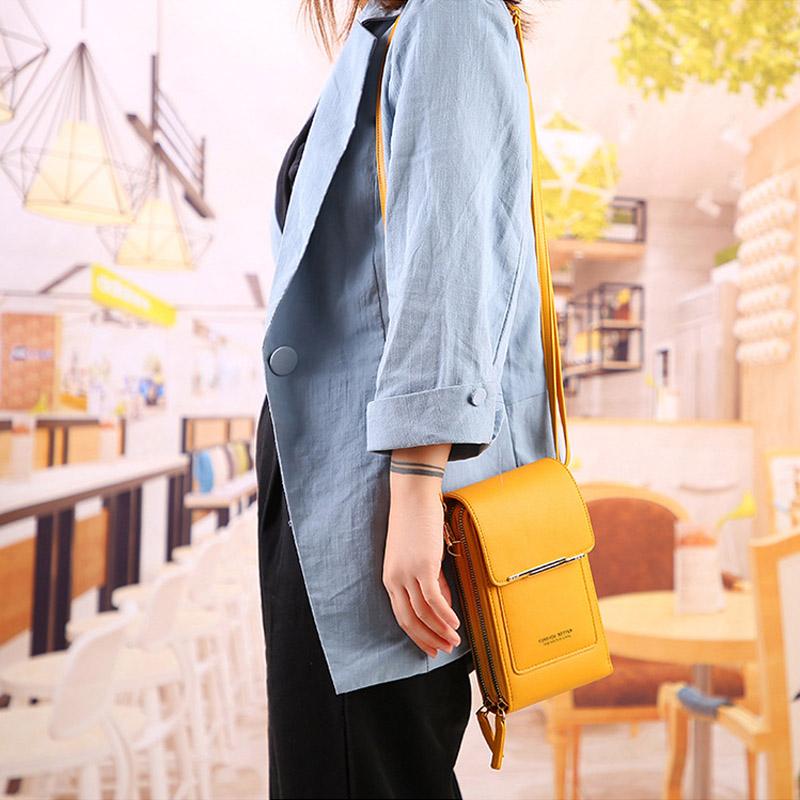 Sac à bandoulière pour téléphone mobile à écran tactile pour femmes