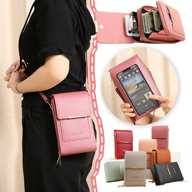 Sac à bandoulière pour téléphone mobile à écran tactile pour femmes
