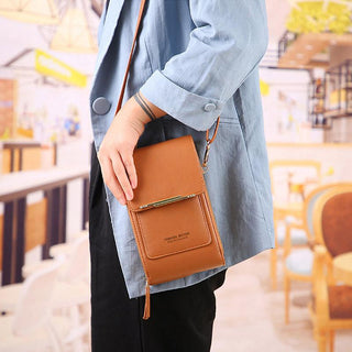 Sac à bandoulière pour téléphone mobile à écran tactile pour femmes